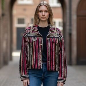 Savanna Jane Multicolor Striped Jacket
